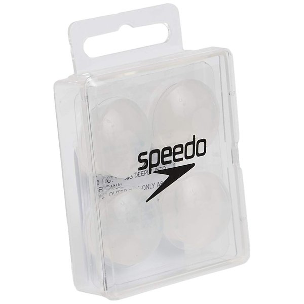 Speedo Unisex Swim Training Silicone Ear Plugs , White, 2 Pair (Pack of 1)