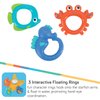 Nuby Starfish Ring Toss Bath Toy, Includes 3 Toss Rings (Crabfish, Tropical Fish and Seahorse)