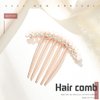 JONKY Crystal Hair Side Combs Rose Gold Pearl Twist Comb Bridal Hair Accessories Decorative Rhinestone Wedding Headpiece for Women and Girls