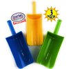 Matty's Toy Stop 9" Kids Short Handle Sand Scoop Plastic Shovels for Sand & Beach (Yellow, Blue & Green) Gift Set Bundle - 3 Pack