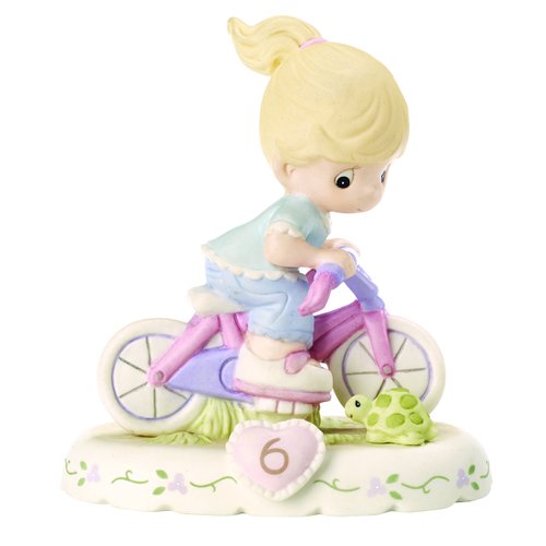 Precious Moments Growing in Grace Age 6 | Blonde Girl Bisque Porcelain Figurine | Birthday Gift | Birthday Collection | Room Decor & Gifts | Hand-Painted
