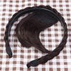 Uonlytech Front Hair Bangs Wigs Headband, Front Hair Bangs Fringe Hair Extensions Synthetic Wigs Headband Braided Wigs Headband for Women Girls, Brown