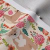Spoonflower Fabric - Shiba Red Black Tan Dogs Dog Cute Flowers Florals Pets Canine Pet Printed on Denim Fabric Fat Quarter - Bottomweight Apparel Home Decor Upholstery