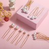 Lusofie 18Pcs Pearl Bobby Pins Bridal Wedding Hair Peals U Shaped Pearl Hair Pins Accessories for Brides Bridesmaids Women Girls(Gold)
