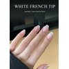 AutyaMee Semi Cured Gel Nail Strips French -20 PCS White Tip Clear Base Gel Nail Stickers | UV Light Required | Gel Nail Wraps, Salon Quality & Easy to Use (A White French Tip)