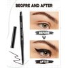 Brown Waterproof Eyeliner Gel Pencil- 2Pcs Smudge Proof Long Lasting Retractable Eyeliner Pen, Matte Cream Eyeliner Waterline, Smoky Makeup Eye Liner Pencils for Women, Built-In Sharpener & Smudger-03