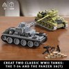 WW2 Army Tanks Toy Building Kit, Create a Soviet T-34 Tank & a German Panzer 38(t) Tank, Great Military Model Toys Gift for Boys, Kids, and Teens Age 8+ (1008 Pieces)