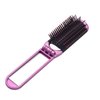 Duehut HLLMX 2 PCS Travel Hair Brush with Mirror Portable Mini Hair Brush Mini Compact Hair Comb Collapsible Pocket Brush Small Compact Pocket Hair Comb for Family Travel Purse Gift (Purple, Silver)