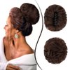 Leterly Messy Bun Hair Piece, Claw Clip Hair Bun Hairpieces Thick Updo Scrunchies Ponytail Hair Extensions Synthetic for Women Medium Brown