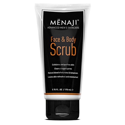 MËNAJI Face & Body Scrub - Exfoliating Mens Face Wash and Body Scrub - Deep Clean for Sensitive Skin - Hygiene Essentials for Men - Mens Skin Care - All Natural Face and Body Care - 5.75 Fl Oz