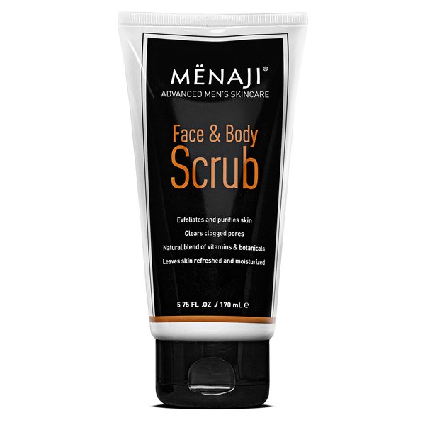 MËNAJI Face & Body Scrub - Exfoliating Mens Face Wash and Body Scrub - Deep Clean for Sensitive Skin - Hygiene Essentials for Men - Mens Skin Care - All Natural Face and Body Care - 5.75 Fl Oz