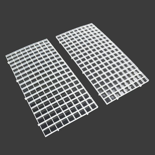 RLECS 2pcs 30cm x 15cm Plastic Grid Divider Tray Egg Crate Louvre Aquarium Fish Tank Bottom Isolation, White