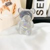 Transparent Mobile Phone Grip Stand,Bear Phone Folding Finger Stand, Cell Phone Grips, Finger Stand Easy Installation Smooth 3D Laser Phone Folding Cute Accessories