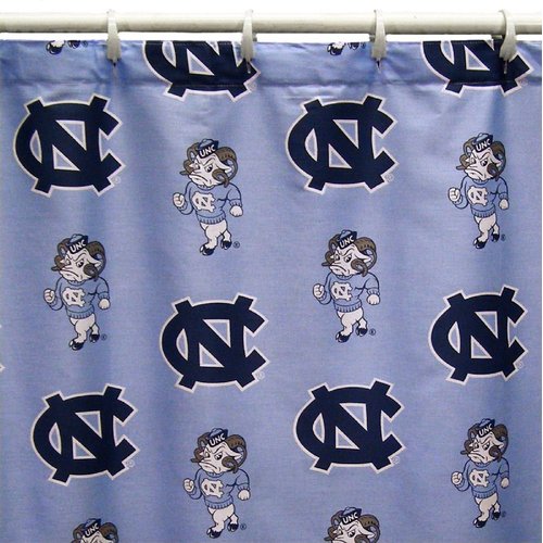 College Covers Everything Comfy North Carolina Tar Heels Bright and Colorful Shower Curtain Cover 70" x 72"