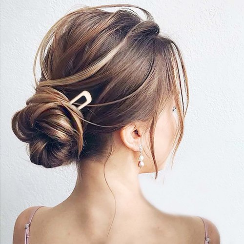 Andelaisi Boho Gold Hair Sticks Hair Clip Vintage U Shape Hair Slide Hairpin French U Shape Hair Stick Clip Vintage Metal Hair Forks Bun Holder Barrette Decorative Hair Accessories for Women Headdress