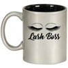 Daylor Lash Boss Makeup Lash Extension Artist Ceramic Coffee Mug Tea Cup Gift (11oz Silver)