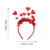 Soochat Valentine's Day Heart Headband Red Glitter Love-shaped Head Boppers for Valentines Day Wedding Birthday Party Supplies