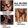 AbluFirst Liquid Illuminator Body Oil Glitter Waterproof 30ml Gold Glotion Highlighter Makeup Face Luminizer Moisturizing Light Shimmering Glow Non-sticky Long-lasting