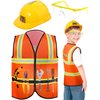 Handepo Construction Worker Costume Kids Hard Hat Construction Vest Goggles Toddler Dress Up Set Birthday Party Girls Boys(Yellow)