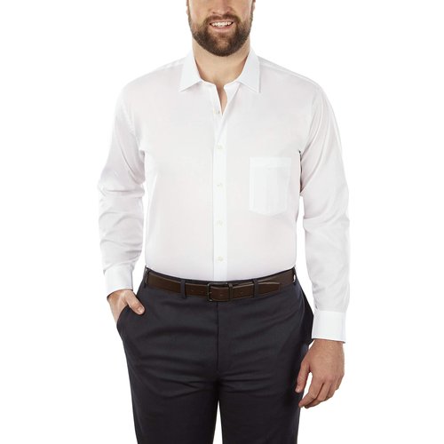 Van Heusen Men's FIT Dress Shirt Flex Collar Stretch Solid (Big and Tall), White, 20" Neck 34"-35" Sleeve