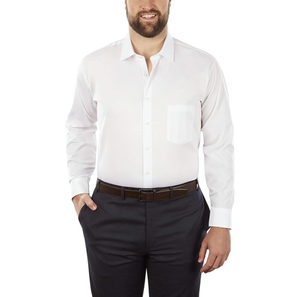 Van Heusen Men's FIT Dress Shirt Flex Collar Stretch Solid (Big and Tall), White, 20" Neck 34"-35" Sleeve