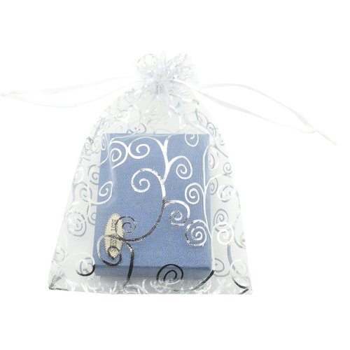 SUNGULF 50pcs Organza Pouch Bag Drawstring 6"x8" Strong Gift Candy Bag Jewelry Party Wedding Favor (Silver White)