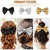 Ipetboom 3Pcs Glitter Bow Hairpin Black Gold Sliver Bling Hair Bows Sparkling Sequin Bow Tie Hair Clip Girls Hair Bows for Girls Hair Accessories