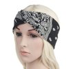 DINPREY Assorted Paisley Print Wide Bandana Knot Headbands Criss Cross Head Wrap Hair Band (Black)