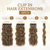 Clip in Hair Extensions for Women, 6PCS Long Wavy Curly Clip on Hair Extensions 20 Inch Honey Blonde Mixed Light Brown Synthetic Thick Hairpieces