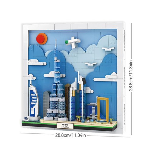 DAHONPA Dubai City Postcard Building Sets 740 pcs - World Famous Architectural Model Wall Art Crafts Ideas, Painting Frame for Room Decor, Toys Gifts for Kids and Adults