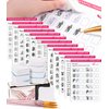 Nail Art Book Design Practice With 3pc Rose Gold Nail Liner Pen 360pcs Nail Wipes Lines Drawing Painting Template Learning Book Manicure Tools For Beginner (white)