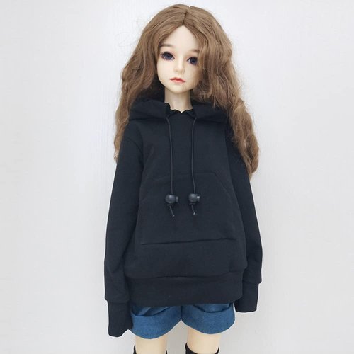 30CM / 45CM / 60CM Doll Clothes 1/3 1/4 1/6 BJD Doll Accessories BJD SD DIY Fashion Hoodie Toys Dolls Clothing (1/4,Black)
