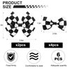 Vodolo Checkered Hair Clip,6PC Checkered Flag Hair Bow Clips For Girls Women,Black and White Racing Fan Pigtail Checkered Hair Accessories
