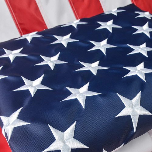 American Flag 2.5x4 Ft, US Flag/USA Flag with Oxford Nylon Material, Vivid Color, Sewn Stripes, Brass Grommets, Embroidered Stars, Perfect for Indoor/Outdoor Use