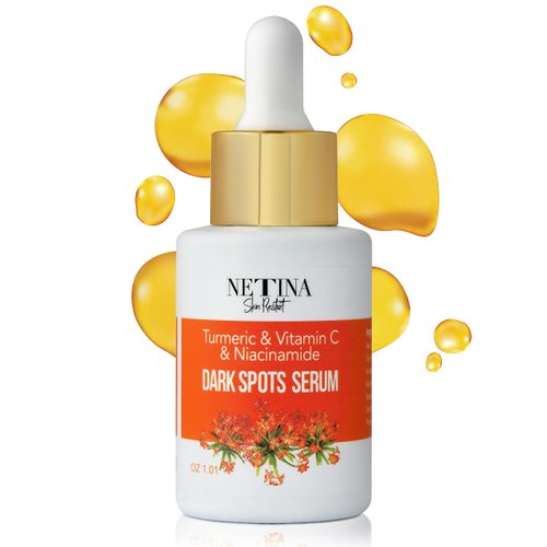NETINA SKIN RESTART Dark Spot Serum - Turmeric, Niacinamide, & Vitamin C Serum for Face, Brightening Serum - Correcting Face Serum for Women & Men, Vit C Serum - Facial Serum for All Skin Types, 30 mL