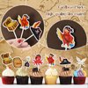 WERNNSAI 49 PCS Pirate Cupcake Toppers - Pirate Birthday Party Decorations for Kids Boys Halloween Parrot Octopus Pirate Ship Cake Toppers Picks Cake Decorations Pirate Theme Party Supplies Cake Decor