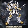 HIGH GODO Mech Robot Building Blocks Set for Adults, Flexible Cool White Tiger Warrior Model Kit with Two-Handed Axes Weapon Toy Playset, 679 pcs Creative Mythical Ninja Gifts for Man Boys Ages 12-14