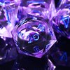 AUSTOR 7 Die DND Dice Set 7 Pieces Violet Flame Dragon Resin Dice Role Playing D and D Dice D20 D12 D10 D8 D6 D4 Sharp Edge Dungeons and Dragons Dice with Case