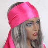Leeven 1 Pcs Pink Wig Grip Band Silky Satin Edge Laying Scarves For Women Satin Wrapping Scarf for Lace Frontal Wigs Non Slip Hair Wrap Headband For Makeup Facial Sport Yoga 4.5"x54"