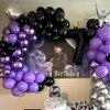 Purple and Black Balloons, 60 Pcs Purple Balloons Set with Metallic Purple Metallic Silver Balloons, 12 Inch Deep Purple Dark Purple Black Balloons Globos Morados for Kids Birthday Party Decorations