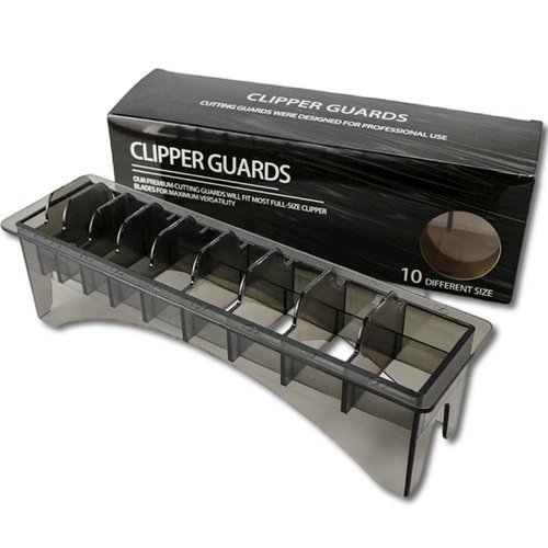 HuGuWdy Clipper Guard Holder，Clipper Holder with 10 Slots Barber Accessories Barber Supplies Professional Organizer Hair Clipper Guards Set Fits for Clipper Guard with Color Coded（1/16"-1"）