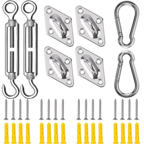 GOOSUO Shade Sail Hardware Kit 5 Inches, Sail Shade Hardware Kit for Triangle and Square, Sun Shade Sails Installation kit 304 Stainless Steel for Patio Lawn Garden Outdoors