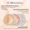 3pc Mineral Makeup Set (Warm) Bare Skin Kit Powder Matte Foundation Organic