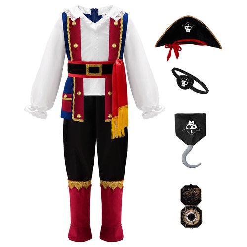 ReliBeauty Pirate Costume for Boys Costume Kids Toddler 3T/100 Blue