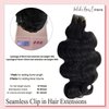 Body Wave Seamless Clip in Hair Extensions Human Hair, 12 Inch 80g 7pcs Natural Black Human Hair Clip in Extensions, Invisible PU Skin Weft Natural Remy Human Hair Extensions for Women Full Head