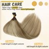 Highlights Nano Bead Hair Extensions Human Hair,18 Inch Colored #8/18/60 Brown to Ash Brown with Platinum Blonde 100% Natural Human Hair Extensions Nano Ring Remy Hair Extensions 50G/50S
