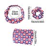 4th of July of Hair Accessories Set - 2Pcs American Flags Bandana Headband Red Blue White Hair Tie Patriotic Satin Scrunchies Hair Bands, Independence Day Costume Decorations for Women Girls