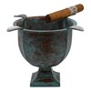 Stinky Cigar Ashtray, Tall and Deep Windproof Cigar Ashtray, 4 Stirrups, Patina Cooper