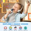Mini Karaoke Machine for Kids Adults, Fun Portable Bluetooth Speaker with 2 Wireless Microphones, Stereo Sound Enhanced, Rich Bass, Cute Music Toys for Girls and Boys Ages 3-12 to Sing Loudly