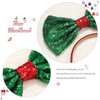 Catery Bow Headband Sequin Bow Hair Hoop Holiday Cute Headbands Big Bows Hair Band Christmas Party Gifts Hair Accessory for Women and Kids (C Green)
